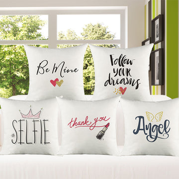 Love Character Language Cushion Celebrity Famous Words Pillow Cover