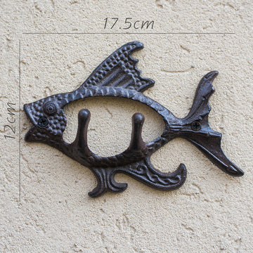 Cast Iron Flying Fish Hook Wall Garden Courtyard Outdoor Decoration Personality