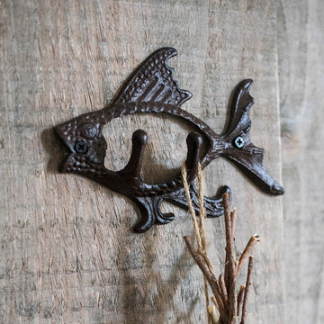 Cast Iron Flying Fish Hook Wall Garden Courtyard Outdoor Decoration Personality